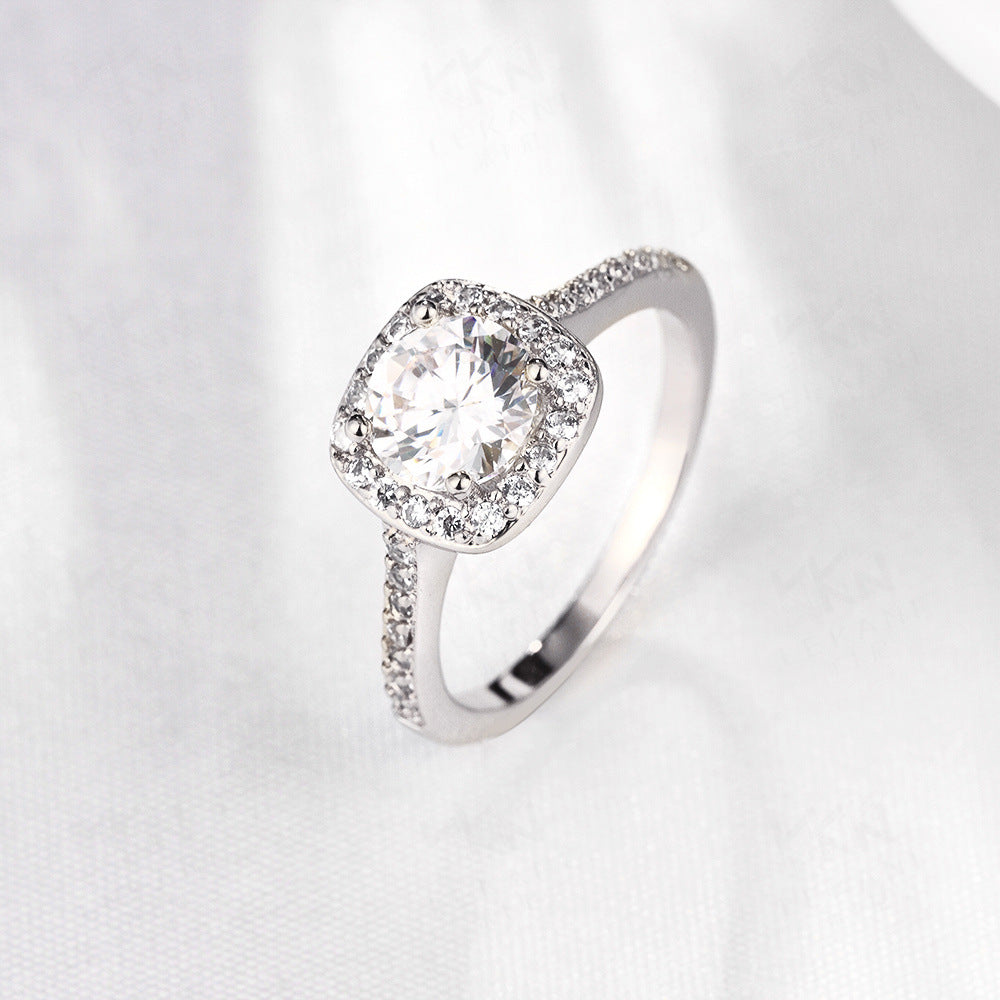 Bague de fiançailles diamant encastré