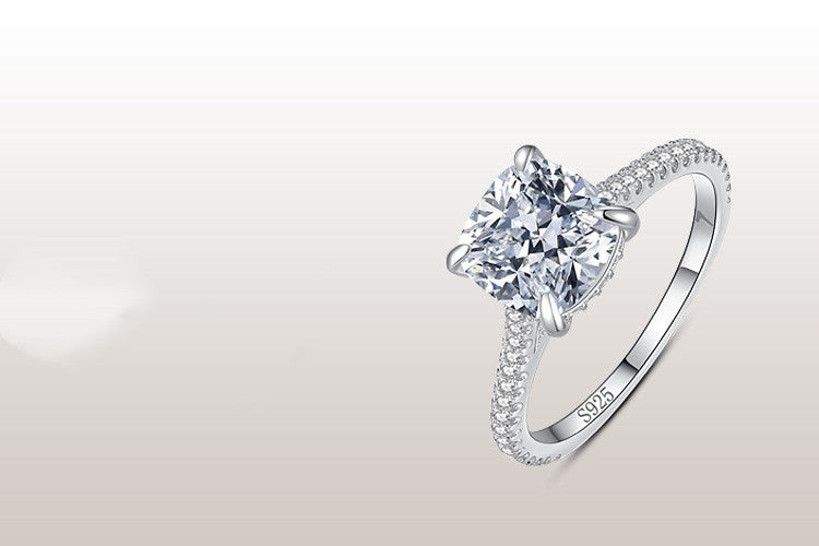 Bague fiançailles diamant encastré fin