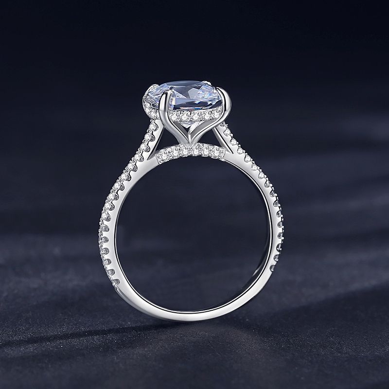 Bague fiançailles diamant encastré fin