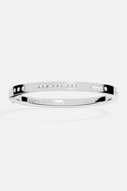 Jonc Code Morse Bonheur (Silver)