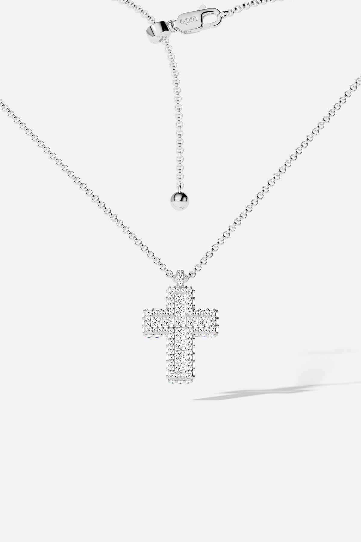 Collier Ajustable Croix Pavé