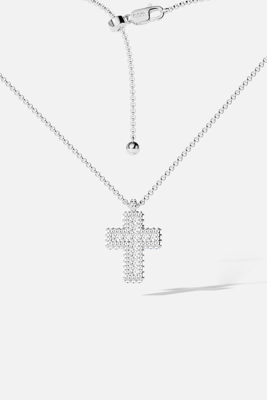 Collier Ajustable Croix Pavé