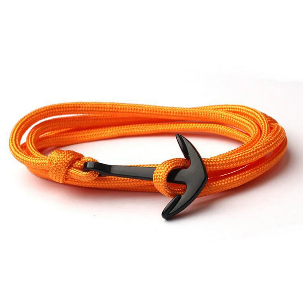 Bracelet Ancre en Cuir Fait Main