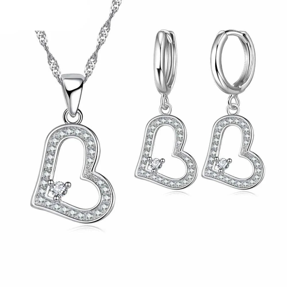 Ensemble de Bijoux Fleur Cristal en Argent