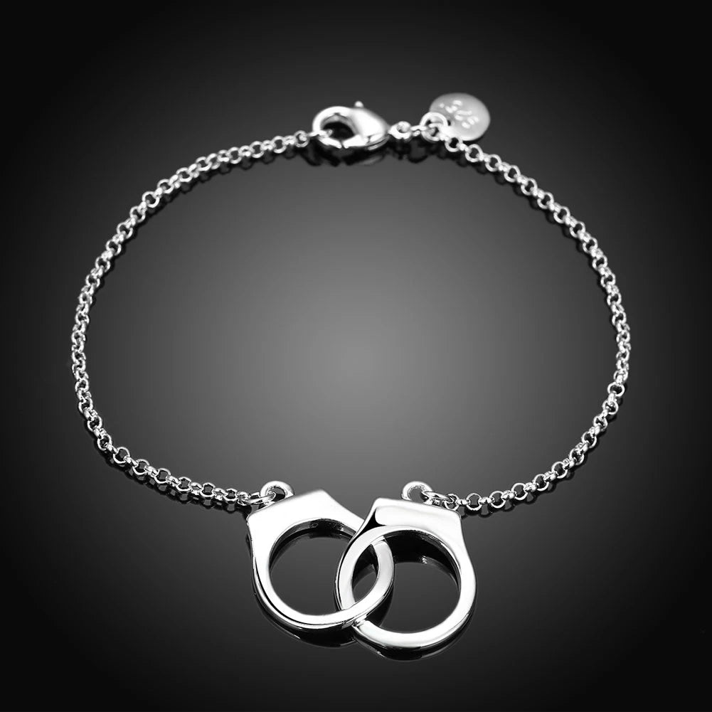 Bracciale con manette abbaglianti con zirconi