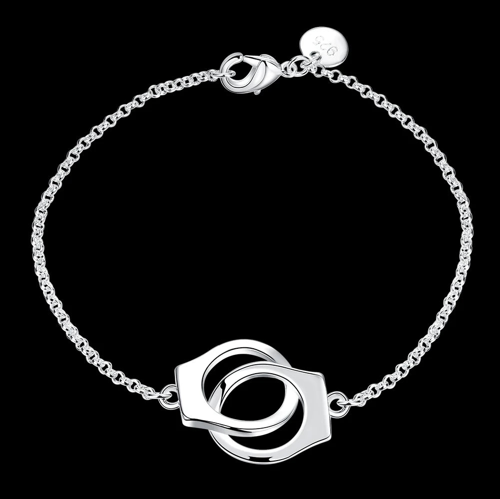 Bracciale con manette abbaglianti con zirconi