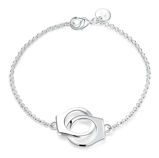 Bracciale con manette abbaglianti con zirconi