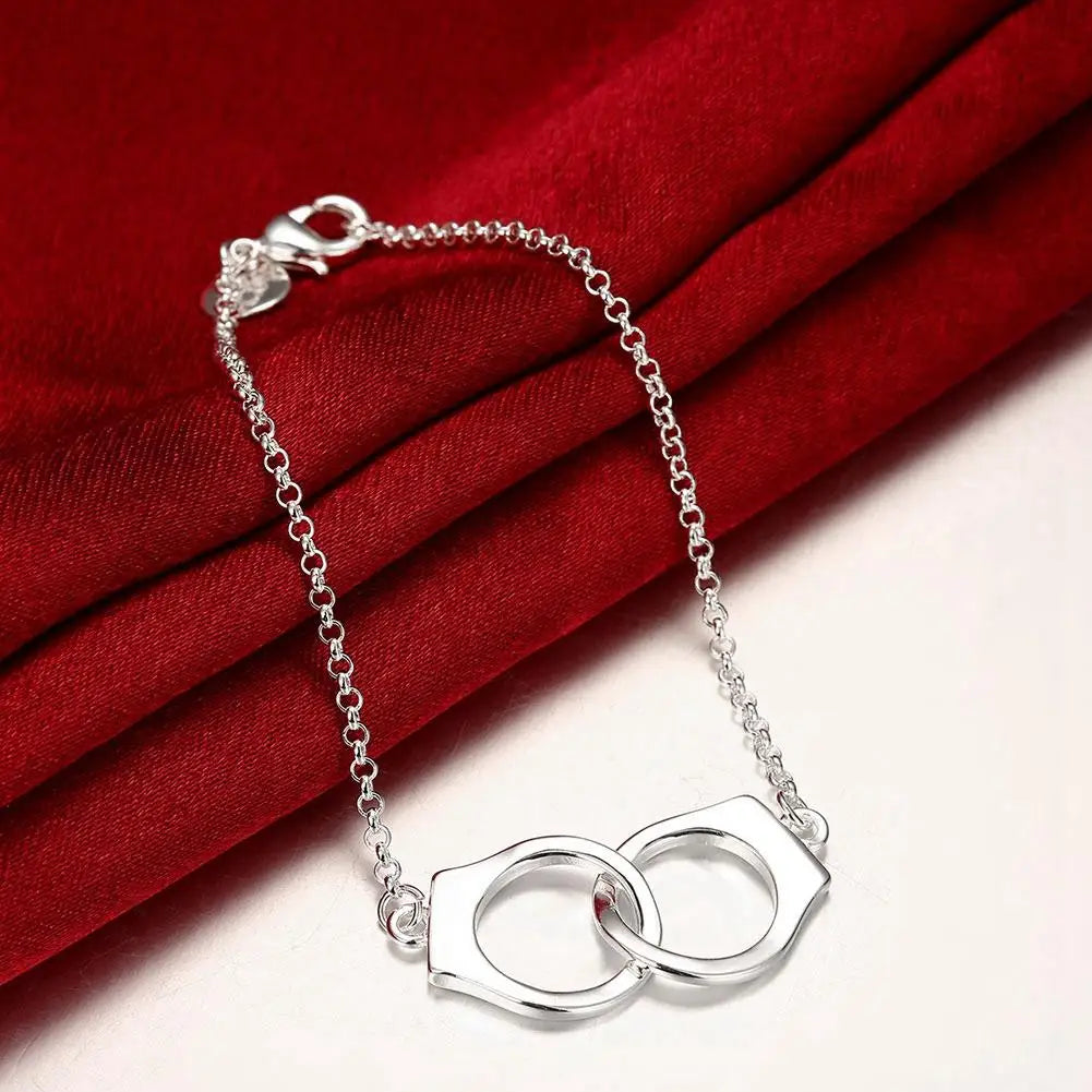Bracciale con manette abbaglianti con zirconi