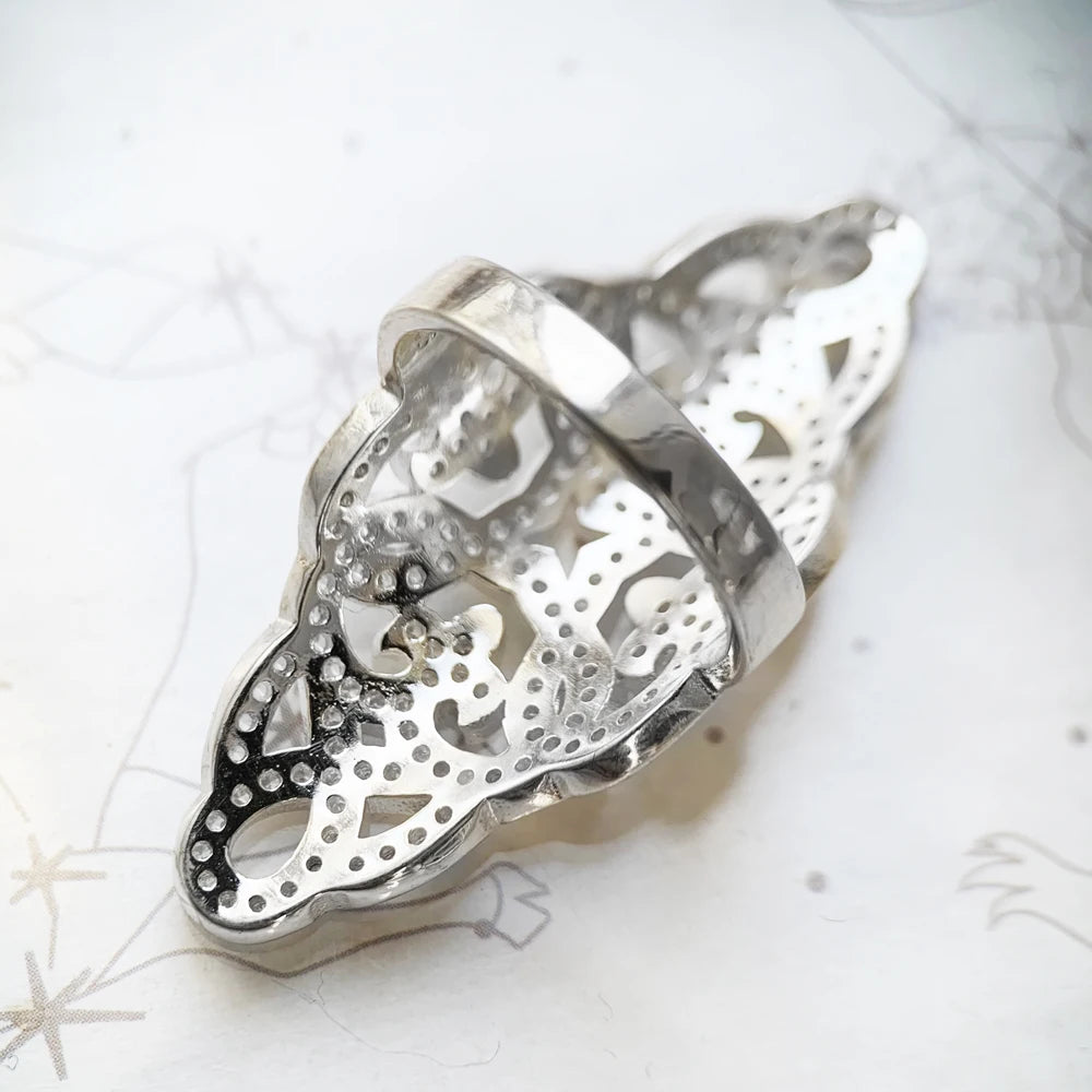 Bague de Cocktail en Argent Sterling 925 - Ensemble de Mariage avec Pierre CZ