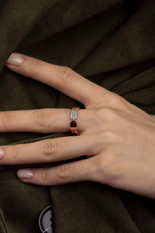 Bague Pavé Or Rose – EternalBond