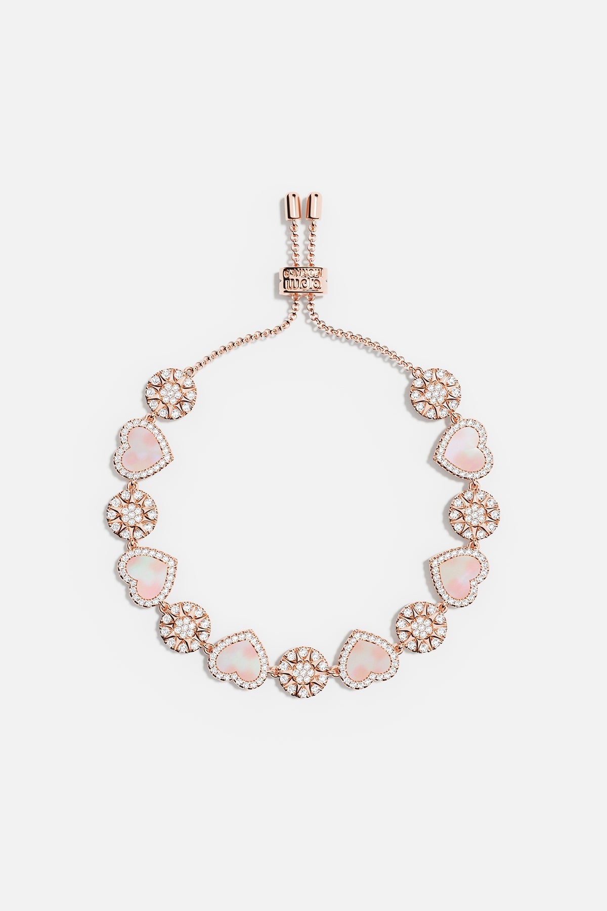 Bracelet Ajustable Cœurs Nacre Rose
