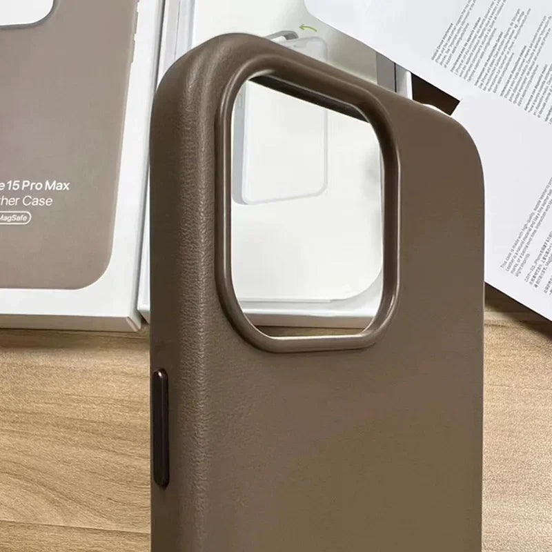 Étui en Cuir PU Magsafe pour iPhone 15 - Protection Élégante et Magnétique d'Apple