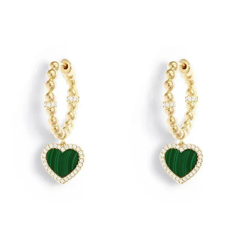 LI KI High quality 925 Sterling Silver June 2023 New Malachite Love Earrings Fashion Exquisite Jewelry Gifts To Friends