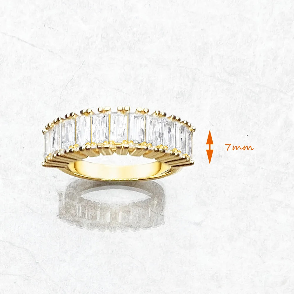 Bague en Or Zircon Éblouissante - Joaillerie Fine 925 Argent