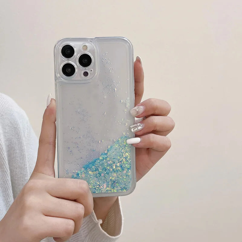 Coque Lumineuse à Paillettes Liquides pour iPhone - Protection Élégante et Fonctionnelle
