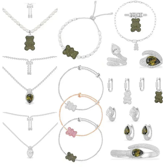 LI KI High quality 925 Sterling Silver January 2023 New Green Bear Snake Earrings Fashion Exquisite Send Friends Gifts