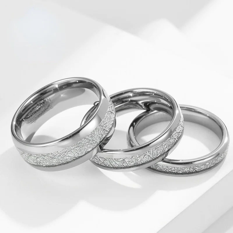 Bague Arc en Acier de Tungstène EternalBond Anneau de Couple en Tita