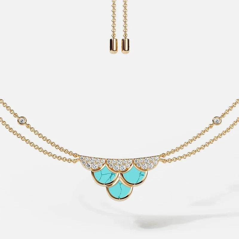 LI KI High Quality 2024 New Turquoise Series Necklace Earrings Ring Bracelet For Women Luxury Designer Jewelry