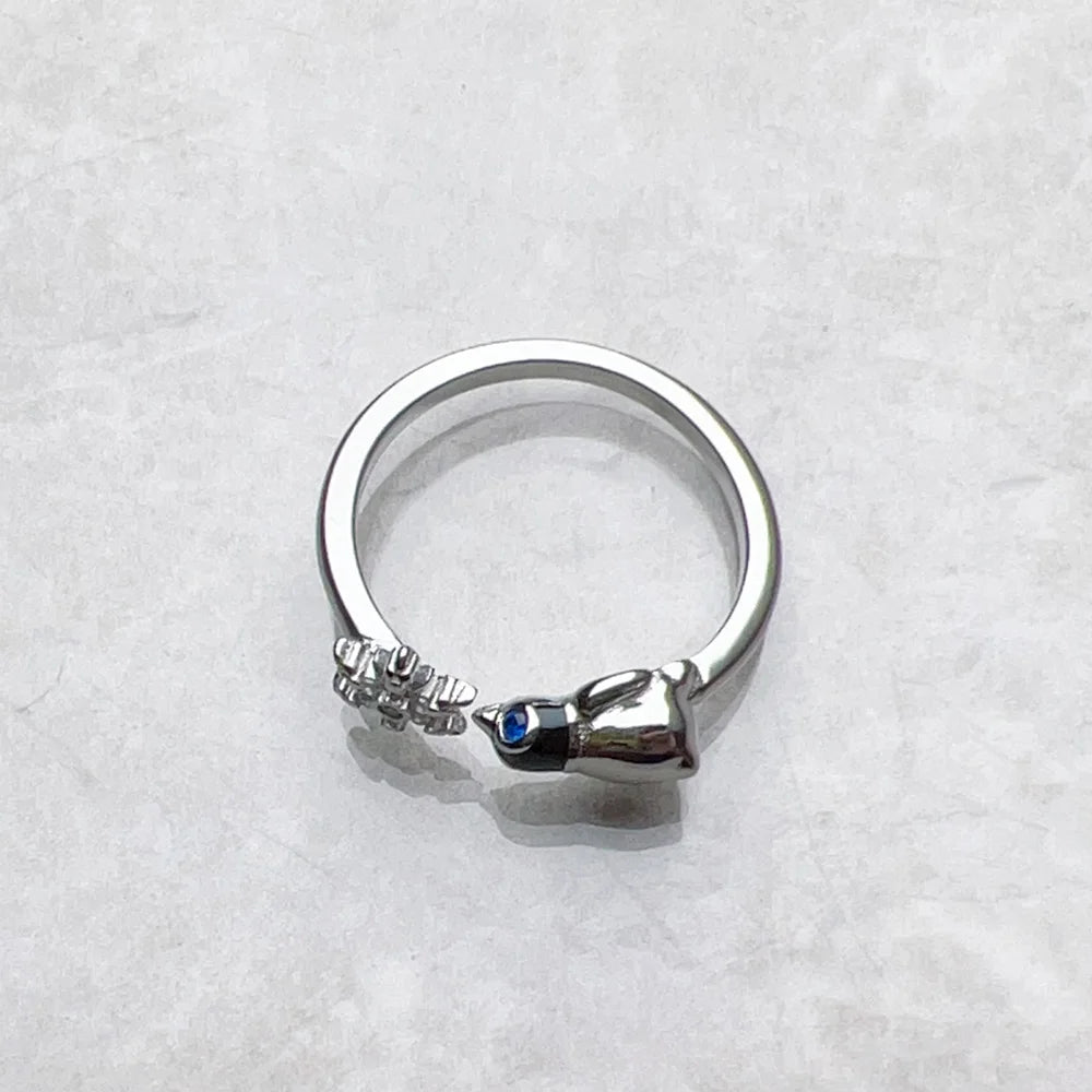 Bague Flocons de Neige et Manchot - Cadeau d'Hiver Mignon pour Femmes en Argent Sterling 925