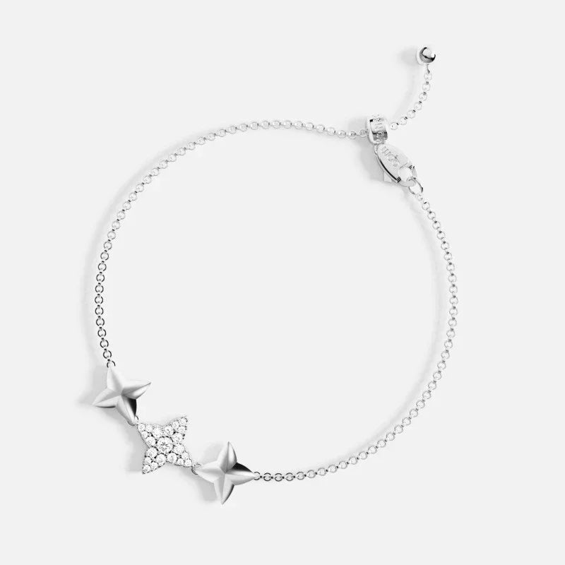 Bracelet Étoiles en Or Rose - Design Fin avec Cristaux Étincelants