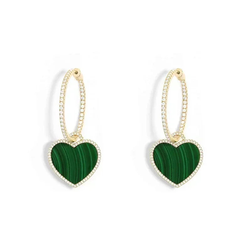 LI KI High quality 925 Sterling Silver June 2023 New Malachite Love Earrings Fashion Exquisite Jewelry Gifts To Friends
