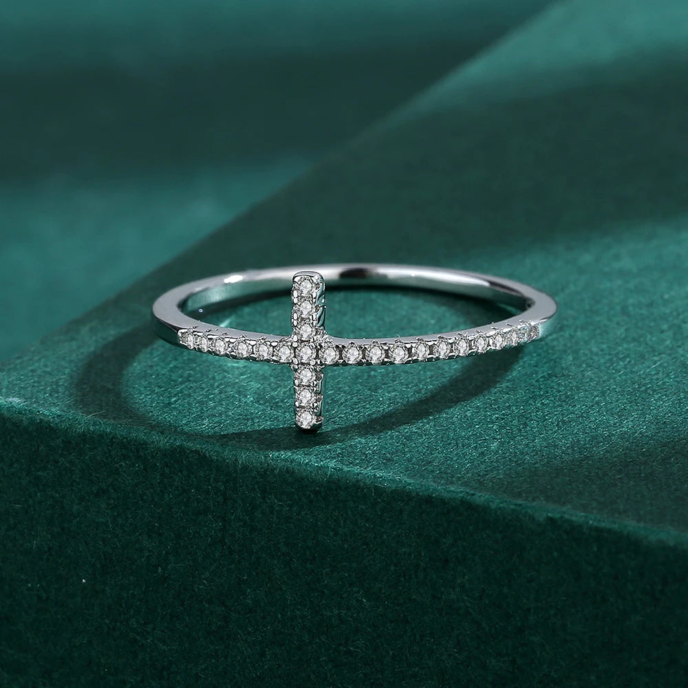 Anello Croce Eternity da donna in argento