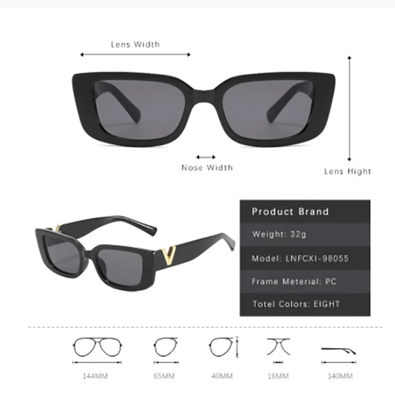 Lunettes de Soleil Rétro Cat Eye à Monture Petite