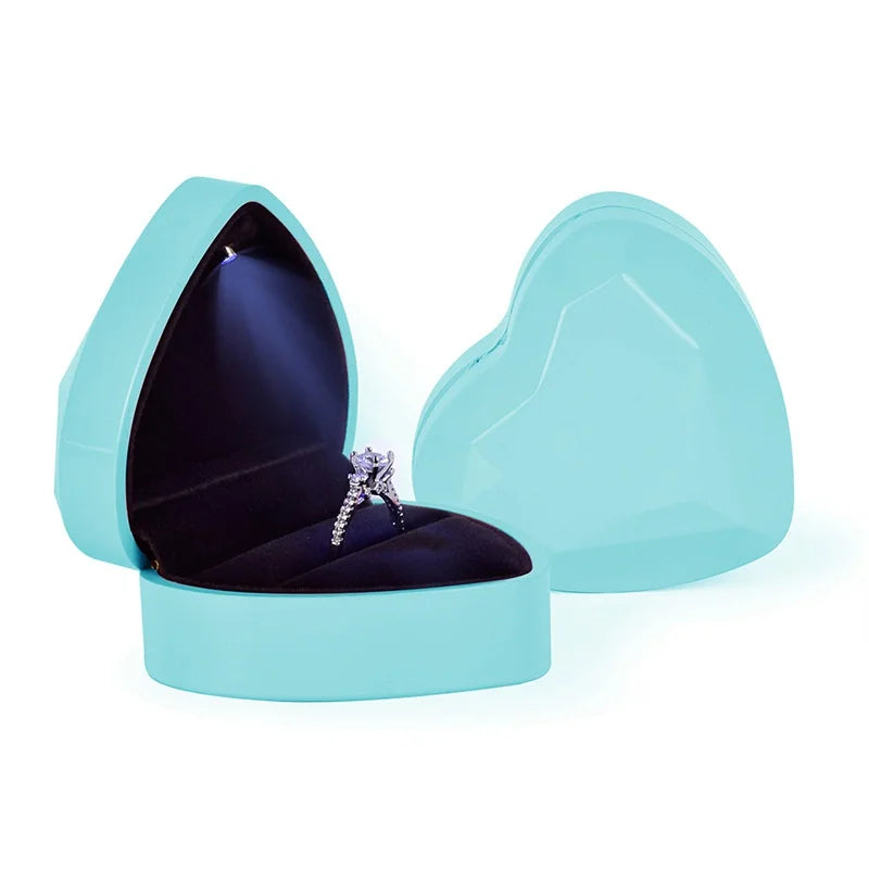 Boîte à Bijoux Cœur LED : Idéale pour Propositions et Cadeaux
