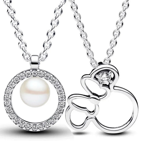 Collier Perles d'Eau Douce et Pave