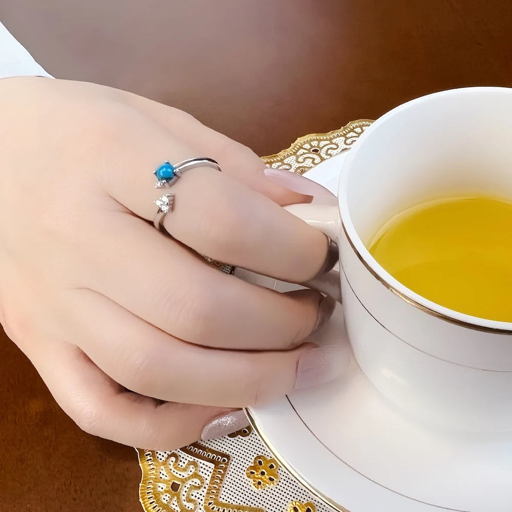Bague Flèche Bleue - Joaillerie Fine pour Femmes - Esprit Océan en Argent Sterling 925