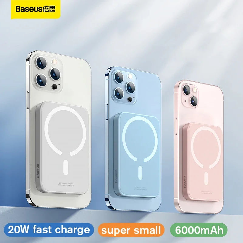 Power Bank Magnétique 20W 6000mAh - Chargeur Portable Sans Fil