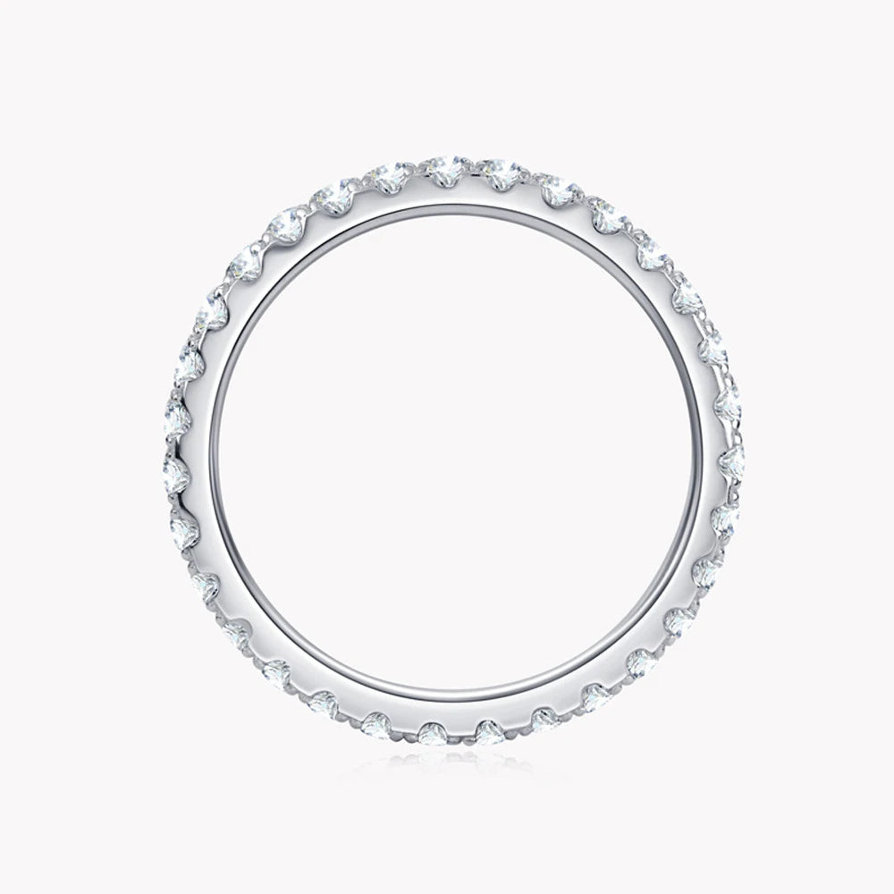 Bague Éternité en Or Blanc 18k avec Moissanite