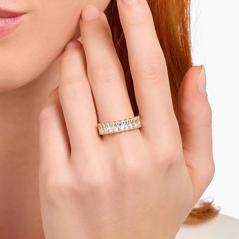 Bague en Or Zircon Éblouissante - Joaillerie Fine 925 Argent