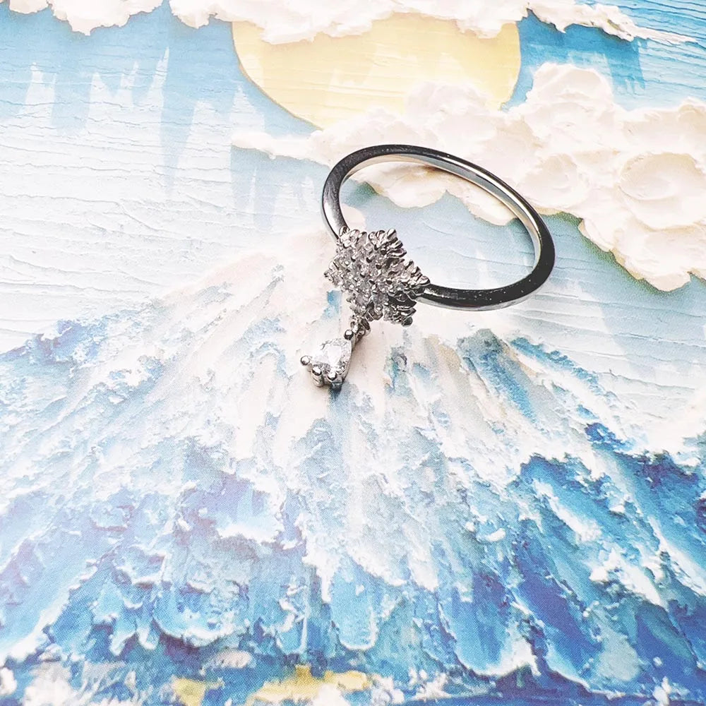 Bague Flocon de Neige - Style Europe - Bijou Raffiné pour Femmes - Hiver - Cadeau Romantique - Argent Sterling 925