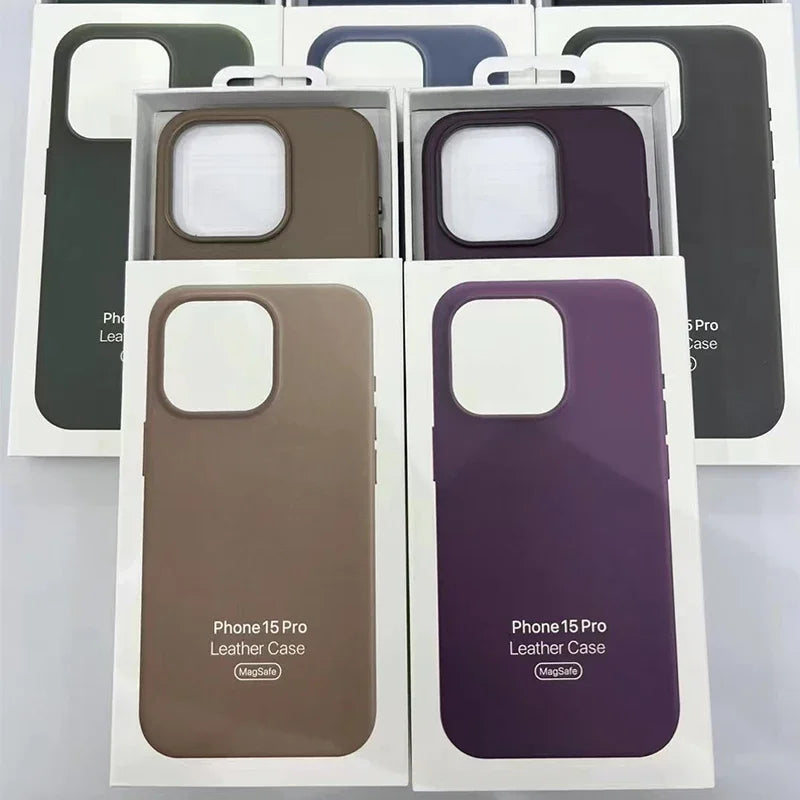 Étui en Cuir PU Magsafe pour iPhone 15 - Protection Élégante et Magnétique d'Apple