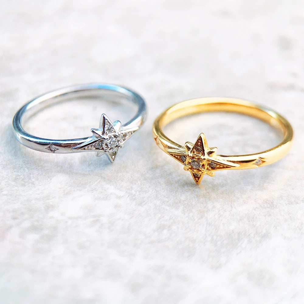 Fascinates Star Ring - Glamour Européen en Argent Sterling 925
