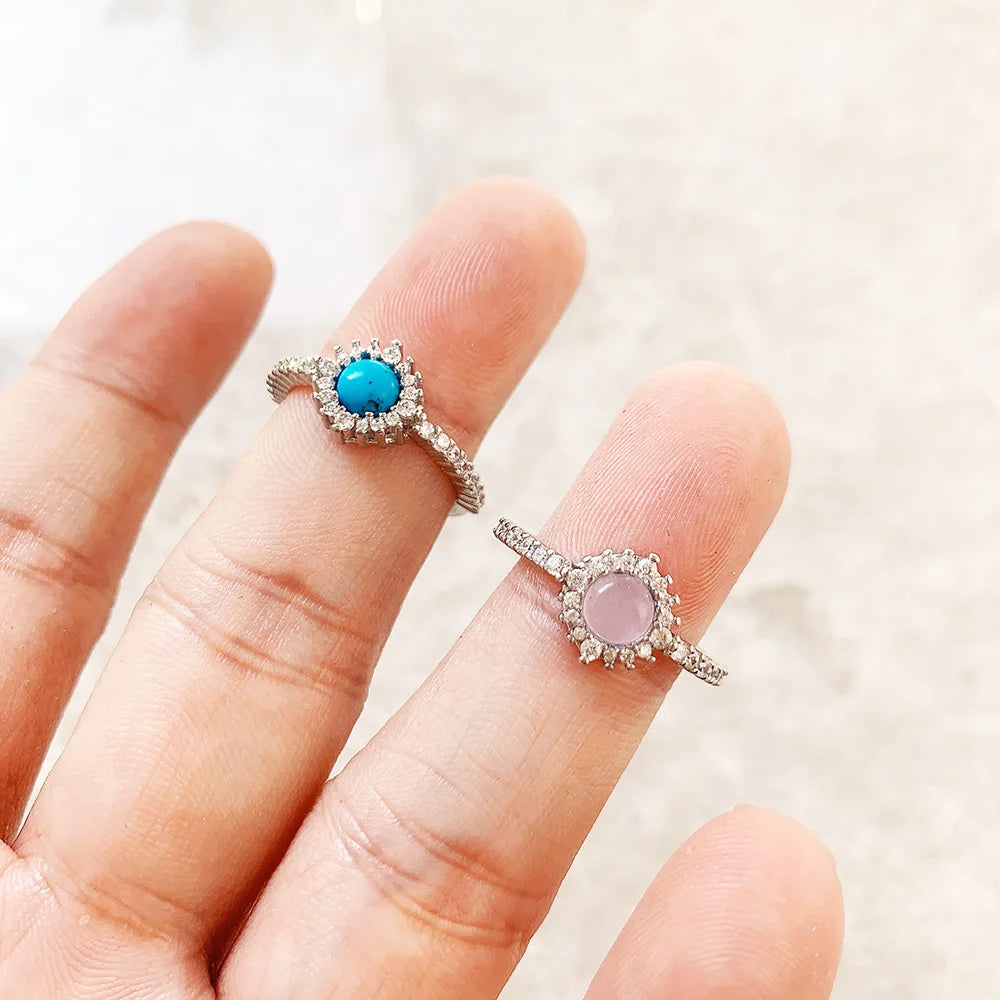 Bague Pierres Scintillantes - Bijoux Fines pour Femmes en Argent Sterling 925
