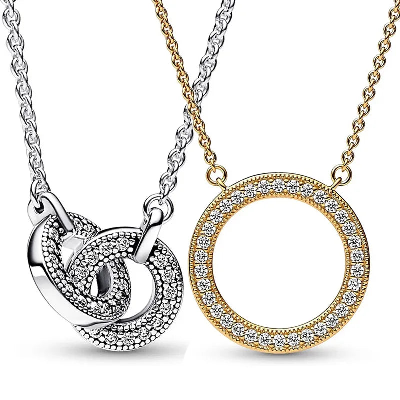 Collier Cercle Cœur et Pavé