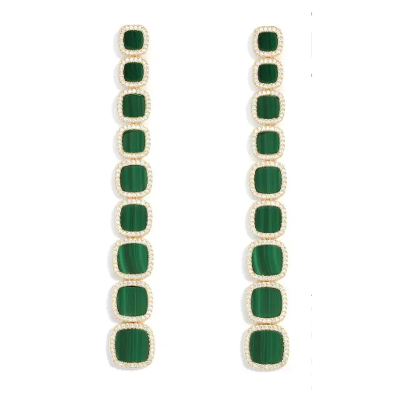 LI KI High quality 925 Sterling Silver June 2023 New Malachite Love Earrings Fashion Exquisite Jewelry Gifts To Friends