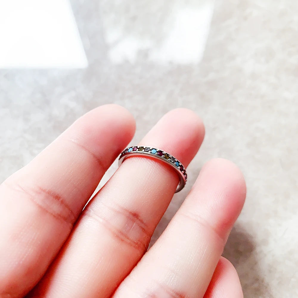 Bague pierre colorée style bohème bijoux fins pour femmes argent sterling 925 pur