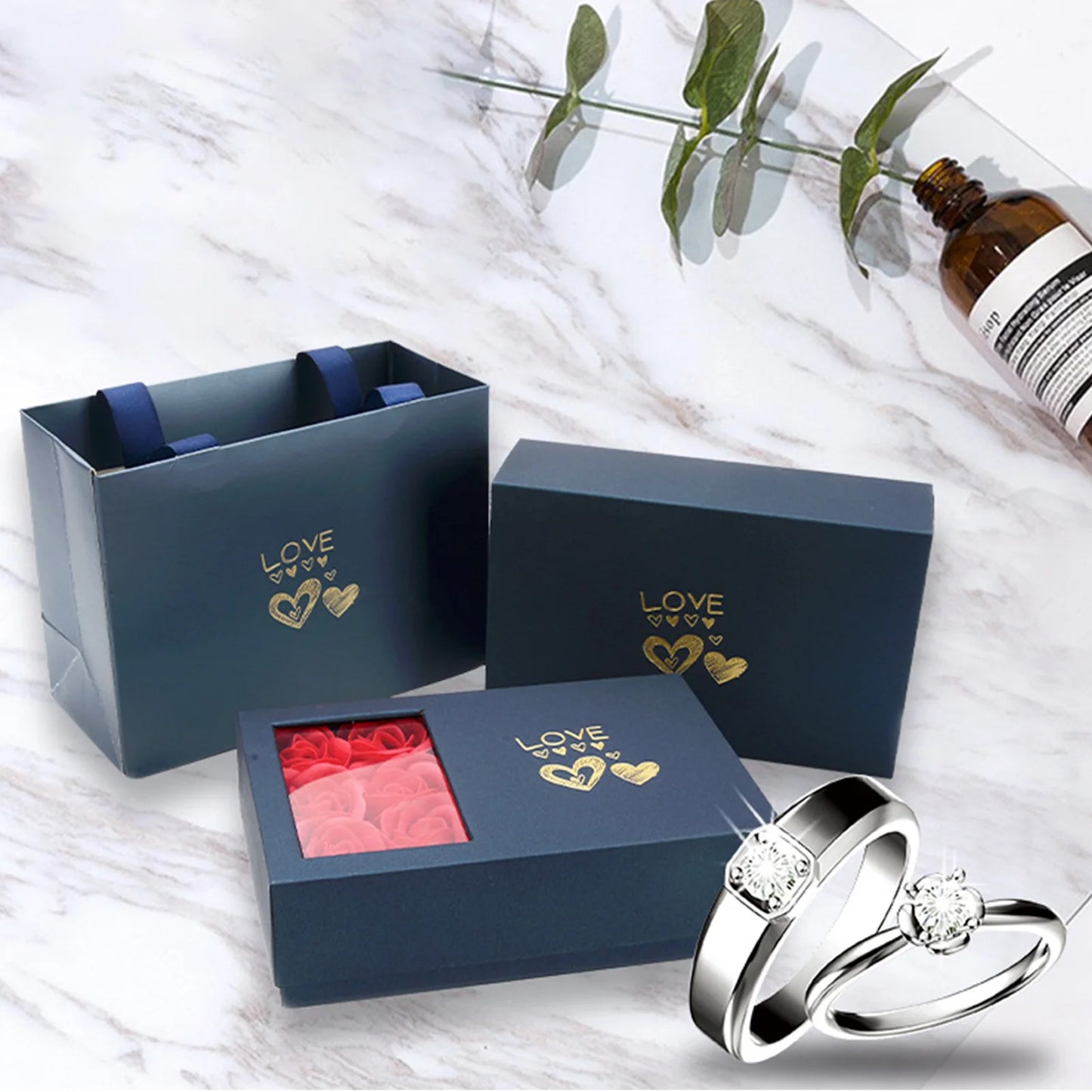 Boite de roses pour bijoux