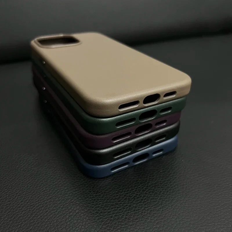 Étui en Cuir PU Magsafe pour iPhone 15 - Protection Élégante et Magnétique d'Apple