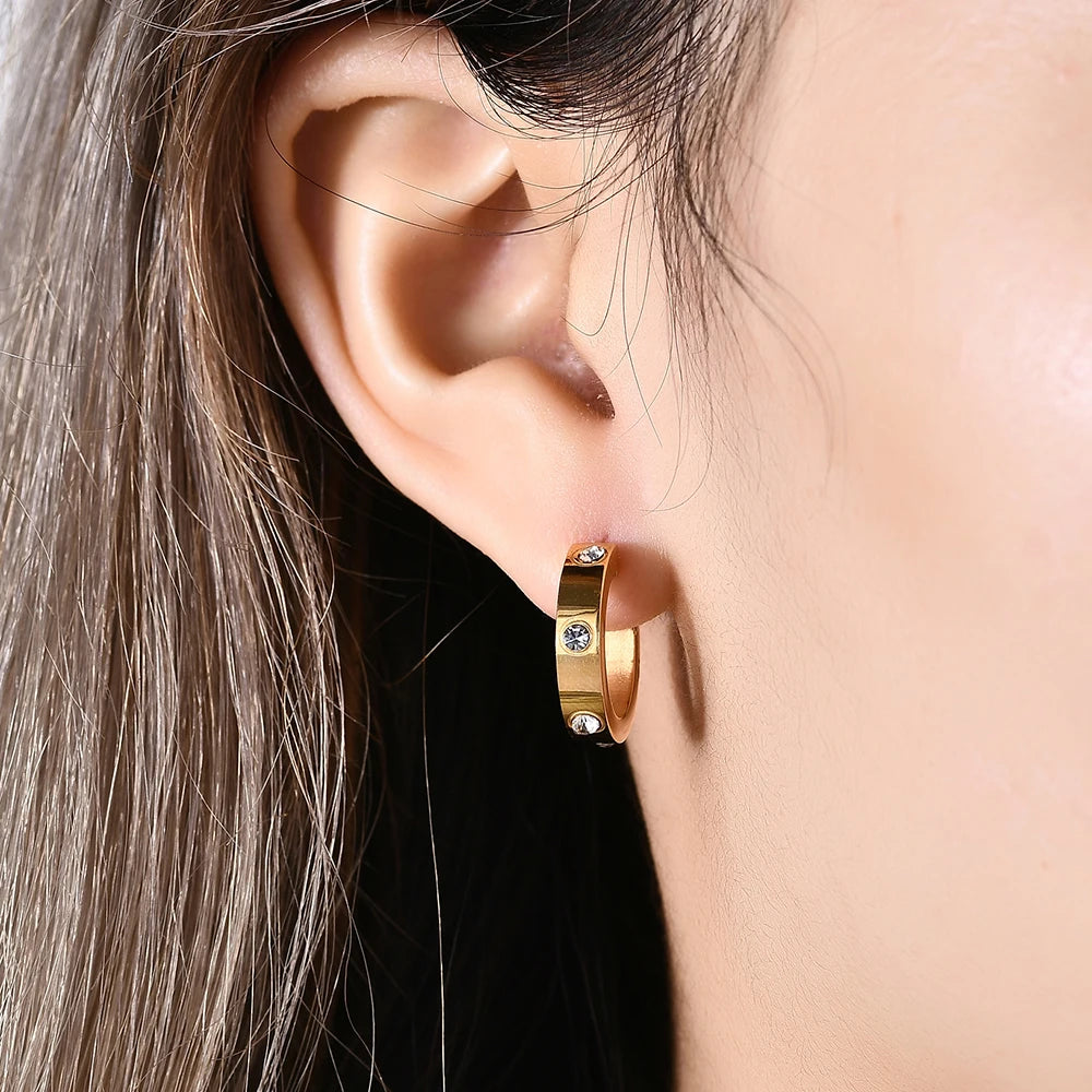 Boucles d'oreilles en acier inoxydable