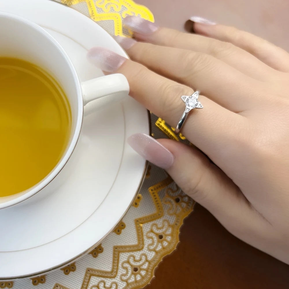 Bague Empilable en Forme d'Étoile - 925 Argent Sterling
