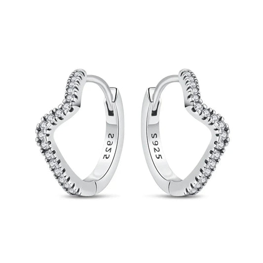Boucles d'Oreilles en Argent Transparent Brillant