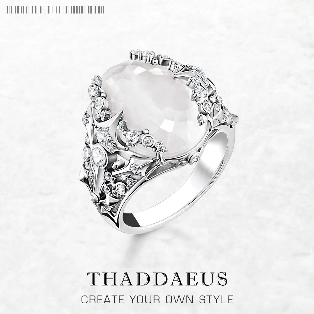 Bague de cocktail Rays of Sun - Pierre ovale - Nouveauté hiver - Bijou de luxe pour femmes - Cadeau romantique en argent sterling 925