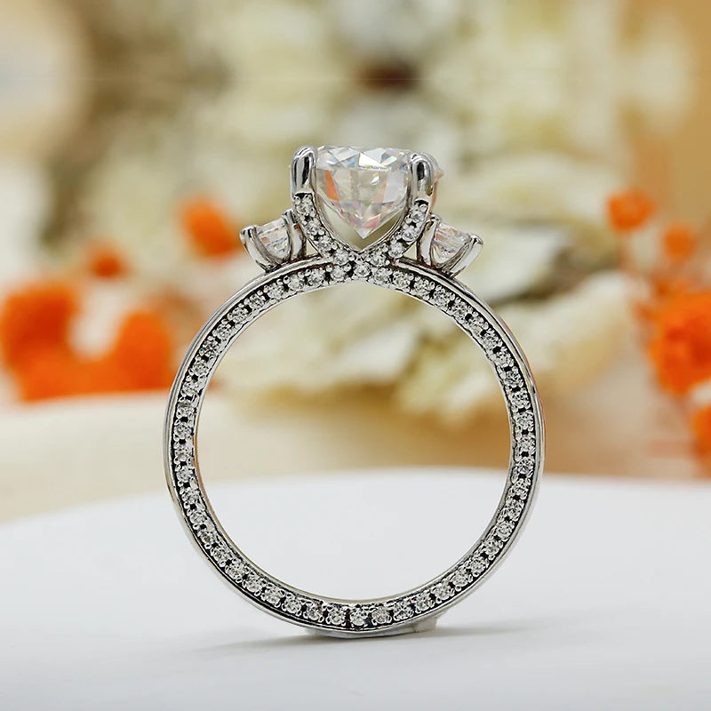 Bague Moissanite VVS en Argent Sterling