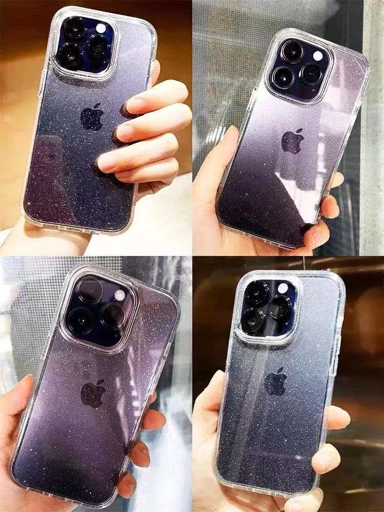 Coque de Luxe à Paillettes et Bumper Transparent pour iPhone