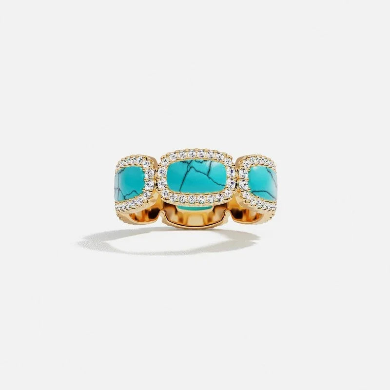 LI KI High Quality 2024 New Turquoise Series Necklace Earrings Ring Bracelet For Women Luxury Designer Jewelry