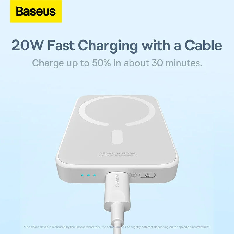 Power Bank Magnétique 20W 6000mAh - Chargeur Portable Sans Fil